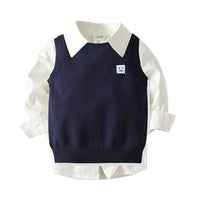 Load image into Gallery viewer, 3 Pieces Set Baby Kid Boys Birthday Party Expression Vests Waistcoats Solid Color Shirts And Pants Wholesale 211109241
