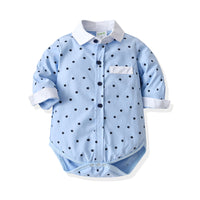 Load image into Gallery viewer, 2 Pieces Set Baby Boys Birthday Party Star Bow Print Shirts And Solid Color Jumpsuits Wholesale 21110925
