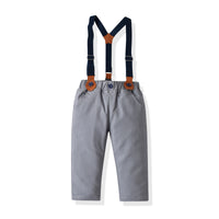 Load image into Gallery viewer, 2 Pieces Set Baby Boys Birthday Party Star Bow Print Shirts And Solid Color Jumpsuits Wholesale 21110925
