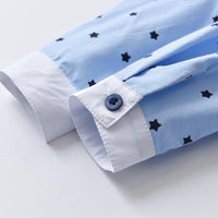 Load image into Gallery viewer, 2 Pieces Set Baby Boys Birthday Party Star Bow Print Shirts And Solid Color Jumpsuits Wholesale 21110925
