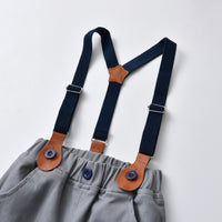 Load image into Gallery viewer, 2 Pieces Set Baby Boys Birthday Party Star Bow Print Shirts And Solid Color Jumpsuits Wholesale 21110925
