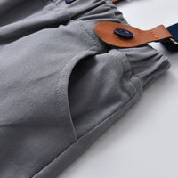 Load image into Gallery viewer, 2 Pieces Set Baby Boys Birthday Party Star Bow Print Shirts And Solid Color Jumpsuits Wholesale 21110925
