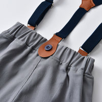 Load image into Gallery viewer, 2 Pieces Set Baby Boys Birthday Party Star Bow Print Shirts And Solid Color Jumpsuits Wholesale 21110925
