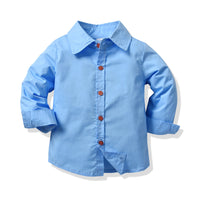 Load image into Gallery viewer, 2 Pieces Set Baby Kid Boys Birthday Party Solid Color Bow Shirts And Striped Jumpsuits Wholesale 211109251
