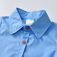 Load image into Gallery viewer, 2 Pieces Set Baby Kid Boys Birthday Party Solid Color Bow Shirts And Striped Jumpsuits Wholesale 211109251
