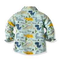 Load image into Gallery viewer, 2 Pieces Set Baby Kid Boys Birthday Party Dinosaur Animals Cartoon Plant Print Shirts Others accessories And Solid Color Pants Wholesale 211109265
