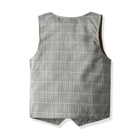 Load image into Gallery viewer, 3 Pieces Set Baby Kid Boys Dressy Striped Bow Shirts Checked Vests Waistcoats And Pants Wholesale 211109279
