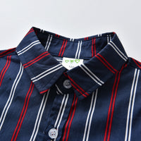 Load image into Gallery viewer, 3 Pieces Set Baby Kid Boys Dressy Striped Bow Shirts Checked Vests Waistcoats And Pants Wholesale 211109279
