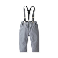 Load image into Gallery viewer, 2 Pieces Set Baby Kid Boys Birthday Party Bow Embroidered Shirts And Solid Color Jumpsuits Wholesale 21110929
