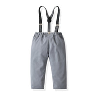 Load image into Gallery viewer, 2 Pieces Set Baby Kid Boys Birthday Party Bow Embroidered Shirts And Solid Color Jumpsuits Wholesale 21110929
