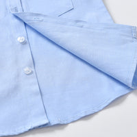 Load image into Gallery viewer, 2 Pieces Set Baby Kid Boys Birthday Party Bow Embroidered Shirts And Solid Color Jumpsuits Wholesale 21110929
