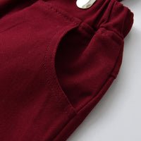 Load image into Gallery viewer, 2 Pieces Set Baby Kid Boys Checked Bow Shirts And Solid Color Jumpsuits Wholesale 211109290
