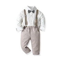 Load image into Gallery viewer, 2 Pieces Set Baby Kid Boys Solid Color Shirts And Jumpsuits Wholesale 211109296
