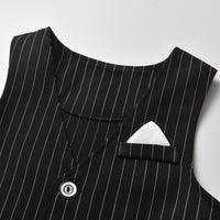 Load image into Gallery viewer, 3 Pieces Set Baby Kid Boys Dressy Birthday Party Solid Color Bow Shirts And Striped Vests Waistcoats And Pants Suits Wholesale 211109299
