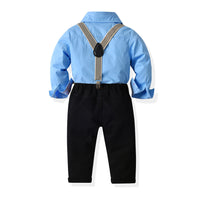 Load image into Gallery viewer, 2 Pieces Set Baby Kid Boys Birthday Party Solid Color Bow Shirts And Jumpsuits Wholesale 21110930
