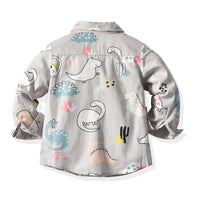 Load image into Gallery viewer, 2 Pieces Set Baby Kid Boys Birthday Party Cartoon Bow Print Shirts And Solid Color Jumpsuits Wholesale 211109306
