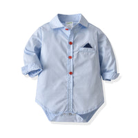 Load image into Gallery viewer, 2 Pieces Set Baby Boys Birthday Party Striped Checked Star Bow Rompers And Solid Color Jumpsuits Wholesale 211109307
