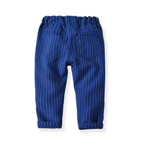 Load image into Gallery viewer, 3 Pieces Set Baby Kid Boys Birthday Party Checked Bow Shirts Striped Vests Waistcoats And Suits Wholesale 211109316
