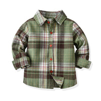 Load image into Gallery viewer, 2 Pieces Set Baby Kid Boys Checked Bow Shirts And Solid Color Jumpsuits Wholesale 211109322
