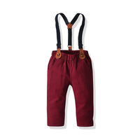 Load image into Gallery viewer, 2 Pieces Set Baby Kid Boys Checked Bow Shirts And Solid Color Jumpsuits Wholesale 211109322
