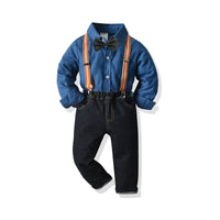 Load image into Gallery viewer, 2 Pieces Set Baby Kid Boys Solid Color Bow Shirts And Pants Wholesale 211109325
