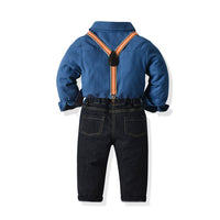 Load image into Gallery viewer, 2 Pieces Set Baby Kid Boys Solid Color Bow Shirts And Pants Wholesale 211109325
