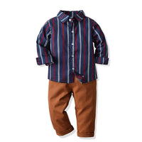 Load image into Gallery viewer, 2 Pieces Set Baby Kid Boys Striped Shirts And Pants Wholesale 211109326
