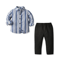 Load image into Gallery viewer, 2 Pieces Set Baby Kid Boys Striped Shirts And Pants Wholesale 211109327
