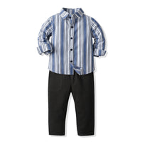 Load image into Gallery viewer, 2 Pieces Set Baby Kid Boys Striped Shirts And Pants Wholesale 211109327
