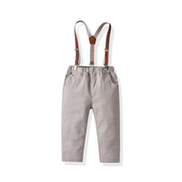 Load image into Gallery viewer, 2 Pieces Set Baby Kid Boys Birthday Party Checked Bow Shirts And Solid Color Jumpsuits Wholesale 21110933
