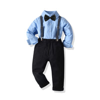 Load image into Gallery viewer, 2 Pieces Set Baby Kid Boys Dressy Solid Color Bow Shirts And Suits Trousers Wholesale 211109331
