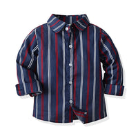Load image into Gallery viewer, 2 Pieces Set Baby Kid Boys Dressy Striped Bow Shirts And Suits Trousers Wholesale 211109332
