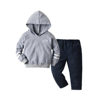 Load image into Gallery viewer, 2 Pieces Set Baby Kid Boys Striped Print Hoodies Swearshirts And Solid Color Pants Wholesale 211109335
