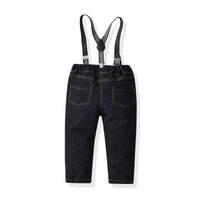 Load image into Gallery viewer, 2 Pieces Set Kid Boys Solid Color Bow Shirts And Jeans Wholesale 211109346
