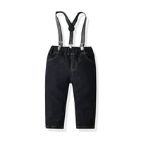 Load image into Gallery viewer, 2 Pieces Set Kid Boys Solid Color Bow Shirts And Jeans Wholesale 211109346
