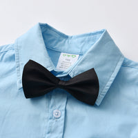 Load image into Gallery viewer, 2 Pieces Set Kid Boys Solid Color Bow Shirts And Jeans Wholesale 211109346
