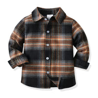 Load image into Gallery viewer, 2 Pieces Set Kid Boys Checked Shirts And Solid Color Pants Wholesale 211109351
