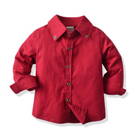 Load image into Gallery viewer, 2 Pieces Set Kid Boys Solid Color Bow Shirts And Pants Wholesale 211109356
