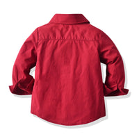 Load image into Gallery viewer, 2 Pieces Set Kid Boys Solid Color Bow Shirts And Pants Wholesale 211109356
