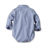 Load image into Gallery viewer, 2 Pieces Set Baby Kid Boys Striped Bow Shirts And Solid Color Pants Wholesale 211109361
