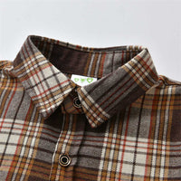 Load image into Gallery viewer, 2 Pieces Set Kid Boys Checked Shirts And Solid Color Pants Wholesale 211109374

