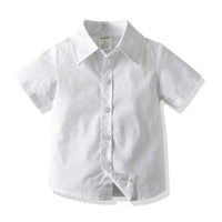 Load image into Gallery viewer, 2 Pieces Set Baby Kid Boys Solid Color Bow Shirts And Striped Pants Wholesale 211109375
