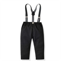 Load image into Gallery viewer, 2 Pieces Set Baby Kid Boys Solid Color Bow Shirts And Striped Pants Wholesale 211109375
