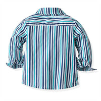Load image into Gallery viewer, 2 Pieces Set Baby Kid Boys Striped Bow Shirts And Solid Color Pants Wholesale 211109377
