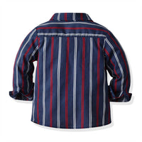 Load image into Gallery viewer, 2 Pieces Set Kid Boys Striped Shirts And Solid Color Ripped Jeans Wholesale 211109378
