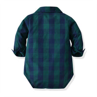 Load image into Gallery viewer, 2 Pieces Set Baby Kid Boys Checked Bow Shirts And Solid Color Pants Wholesale 211109381
