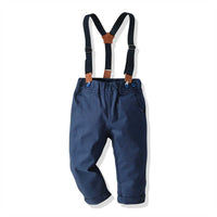 Load image into Gallery viewer, 2 Pieces Set Baby Kid Boys Checked Bow Shirts And Solid Color Pants Wholesale 211109381
