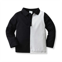 Load image into Gallery viewer, 2 Pieces Set Baby Kid Boys Color-blocking Bow Polo Shirts And Ripped Jeans Wholesale 211109399
