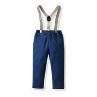 Load image into Gallery viewer, 2 Pieces Set Baby Kid Boys Dressy Color-blocking Bow Polo Shirts And Striped Pants Wholesale 211109405
