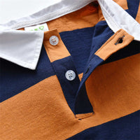 Load image into Gallery viewer, 2 Pieces Set Baby Kid Boys Dressy Color-blocking Bow Polo Shirts And Striped Pants Wholesale 211109405
